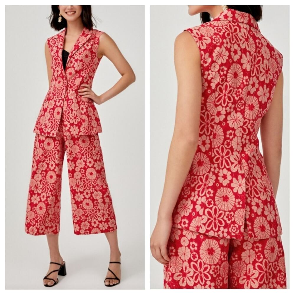 Love, bonito Caren lace tailored vest and culottes set, US2